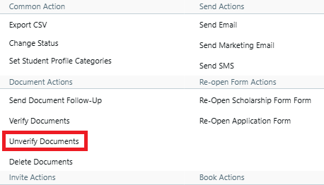 Bulk action - option to unverify documents July 2025