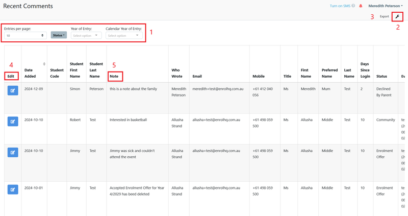 Comments Report Edit and Selection Dec 2024