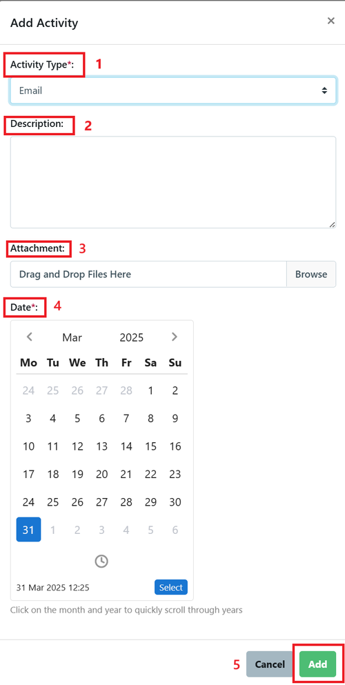 Comms Log - Activity March 2025