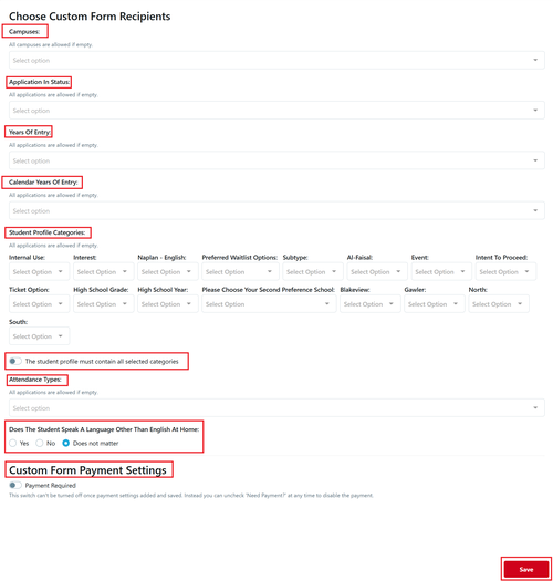 Custom Form Receipients Mar 2026