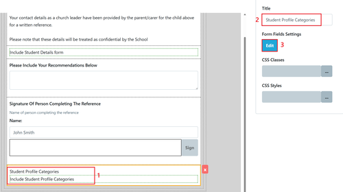Custom form - SPC edits in Student Forms April 2026