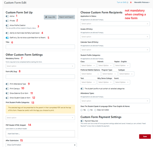 Custom form - setup part 1 Sept 2025