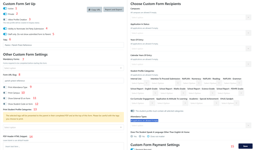 Custom form setup Sept 2026