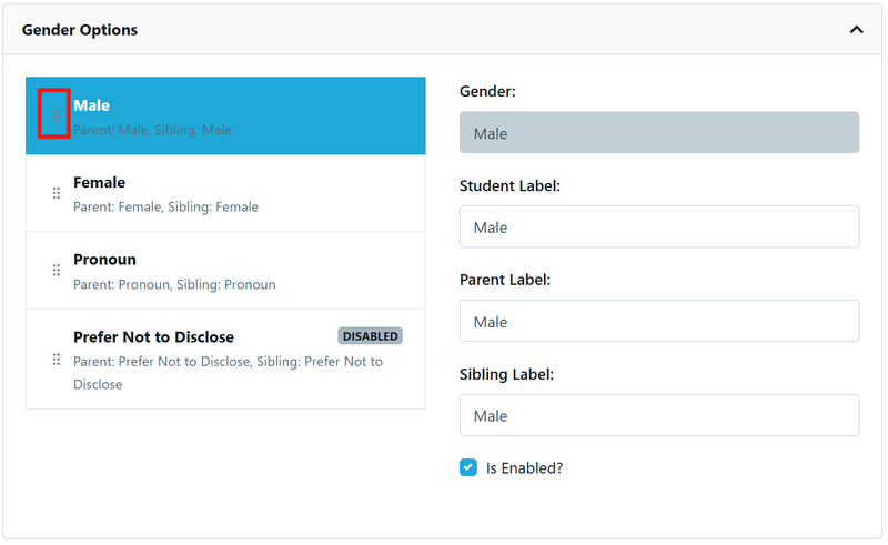 Gender Options
