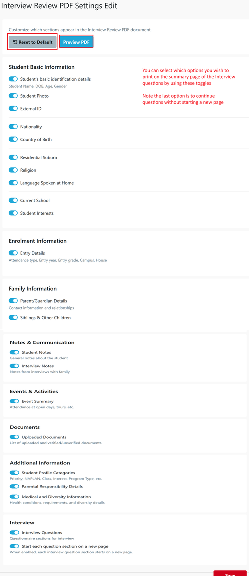 Interview PDF settings Mar 2026