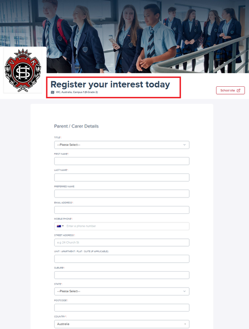 Register Your Interest Form July 2025