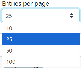 Reports - Contact Details entries per page Jan 2026