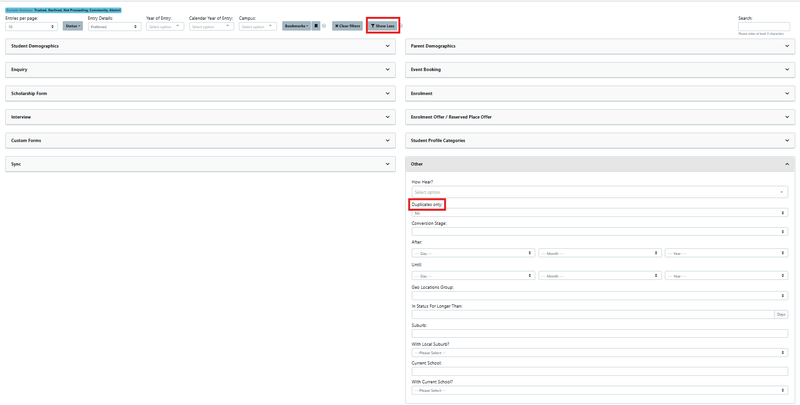 Show Duplicates selection jan 2025