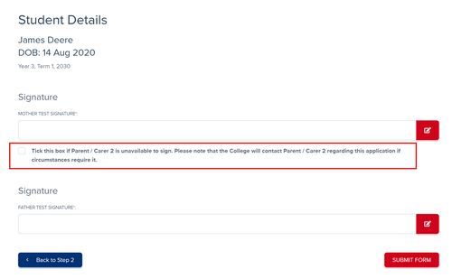 Split signature sample of default description July 2026