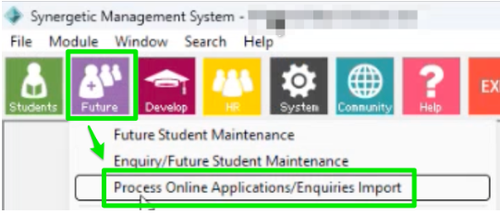 Synergetic Import Wizard step 1