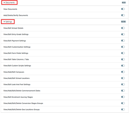 User permission setting 7