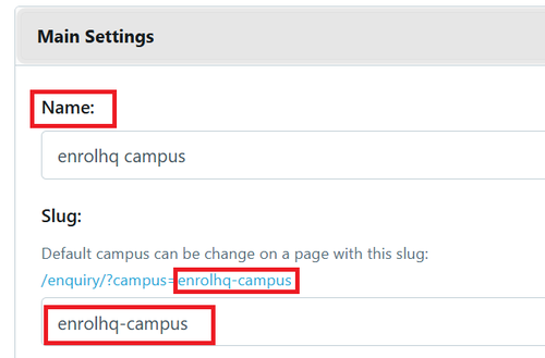 campus setting form forms