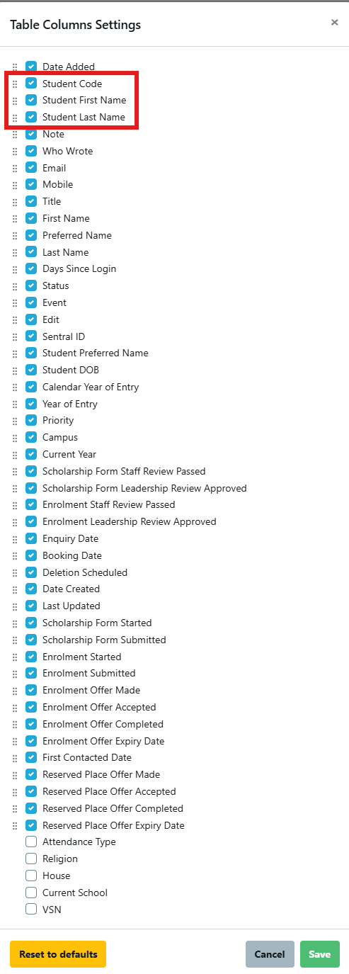 How to re-sort your columns in Comments Report - selected to resorted