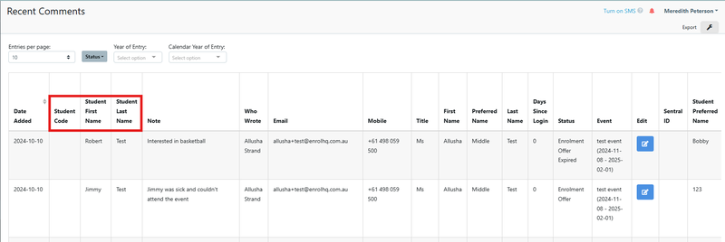 How to re-sort your columns in Comments Report - resorted