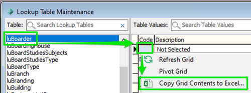 Synergetic - Export lookups 2